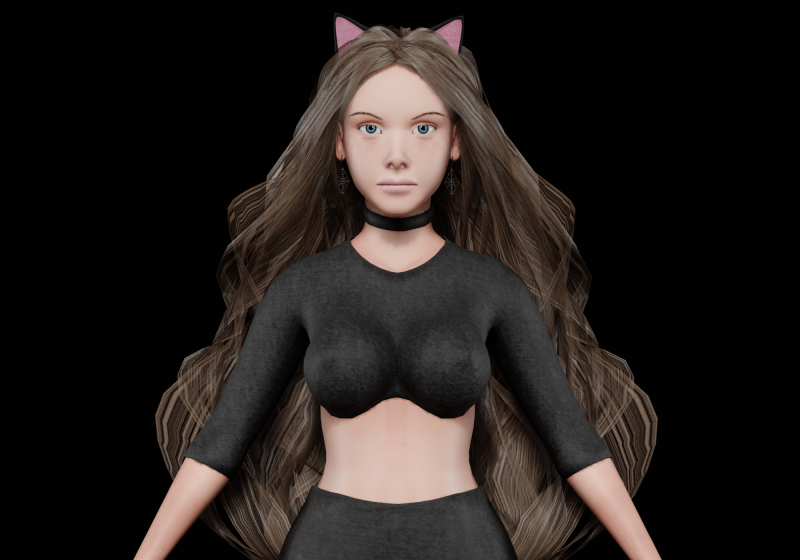 Young cute woman V38051 3D Modell .c4d .max .obj .3ds .fbx .stl .blend 