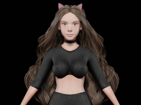 Young cute woman V38051 Modelo 3D