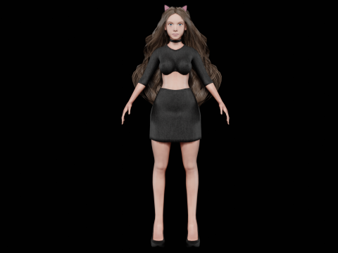 Young cute woman V38051 3D Modell