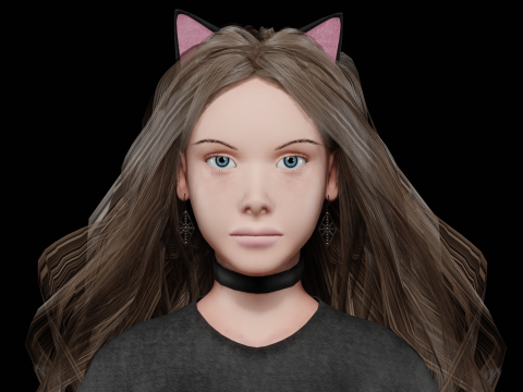Young cute woman V38051 3D Modell