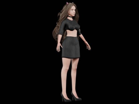 Young cute woman V38051 3D Modell