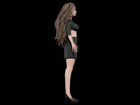Young cute woman V38051 3D Modell