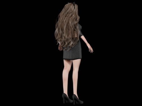 Young cute woman V38051 3D Modell