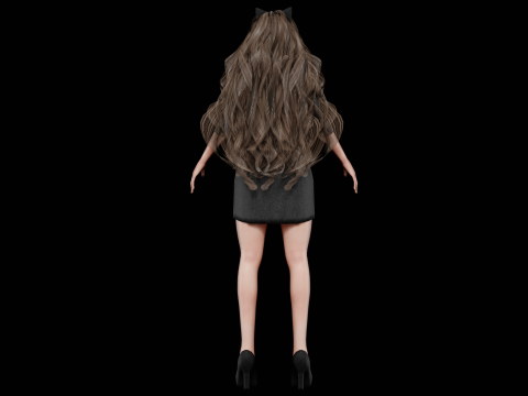Young cute woman V38051 3D Modell