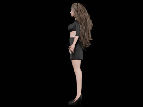 Young cute woman V38051 3D Modell