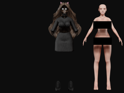 Young cute woman V38051 3D Modell