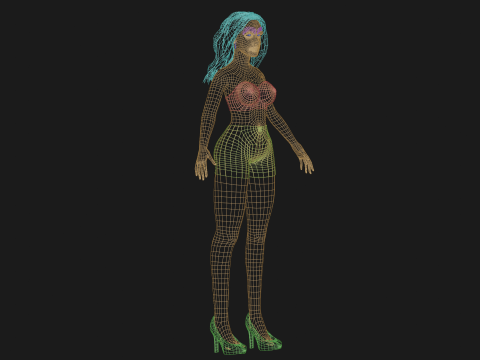 Young party woman V28633 Model 3D