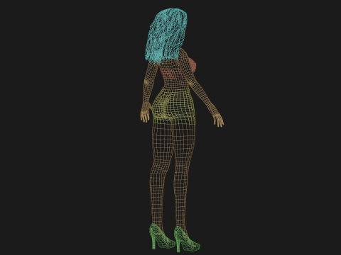 Young party woman V28633 Model 3D
