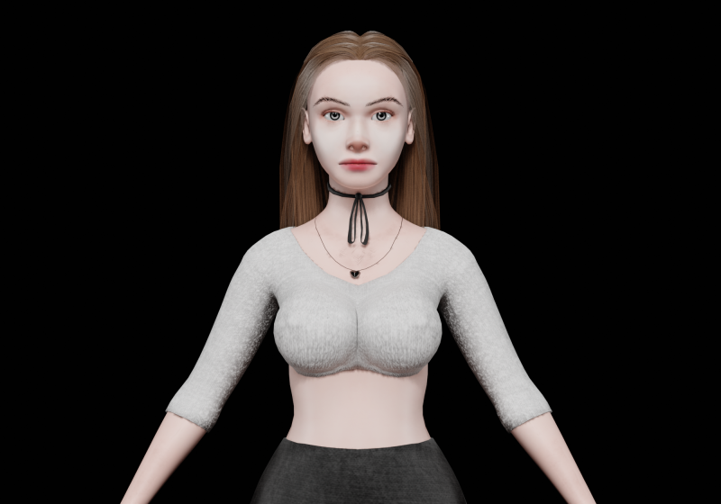 Young pretty woman V26097 3D Model .c4d .max .obj .3ds .fbx .stl .blend 
