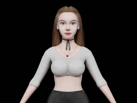 젊은 예쁜 여자 V26097 3D 모델