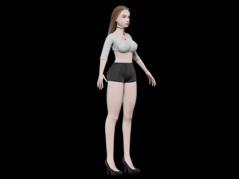 Young pretty woman V26097 3D Model