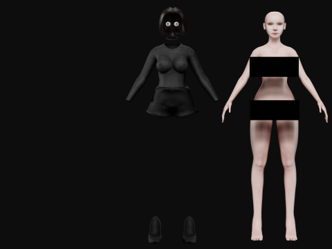Young standard woman V25937 3D Model