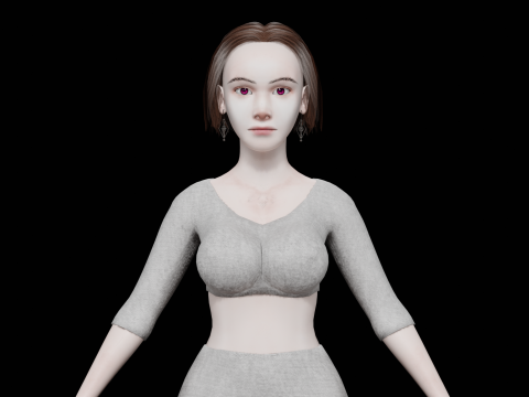 Young teen woman V27859 3D-Modell