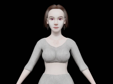 युवा किशोर महिला V27859 3D मॉडल