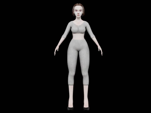 Young teen woman V27859 3D Model