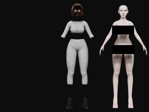 Young teen woman V27859 3D 模型