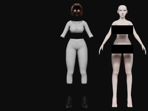Young teen woman V27859 3D Model