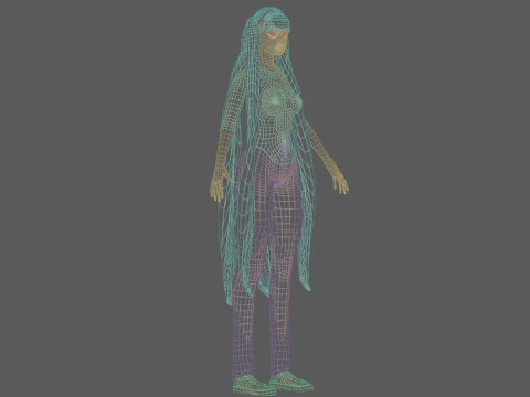 Basic cute woman V28601 3D Model