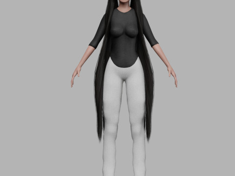 Basic cute woman V28601 3D Модель