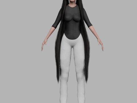 Basic cute woman V28601 3D Model