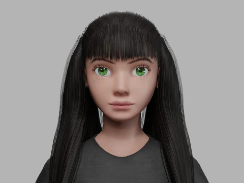 Basic cute woman V28601 3D Model