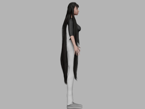 Basic cute woman V28601 3D Модель