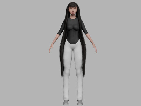 Basic cute woman V28601 3D Модель