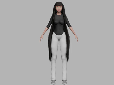 Basic cute woman V28601 3D Model