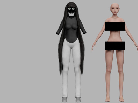 Basic cute woman V28601 3D Модель