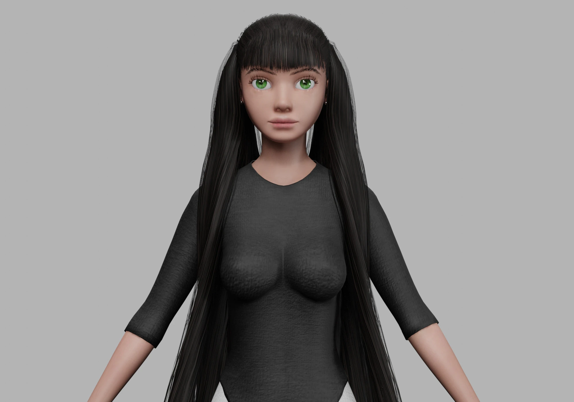 Basic cute woman V28601 3D Model .c4d .max .obj .3ds .fbx .stl .blend 