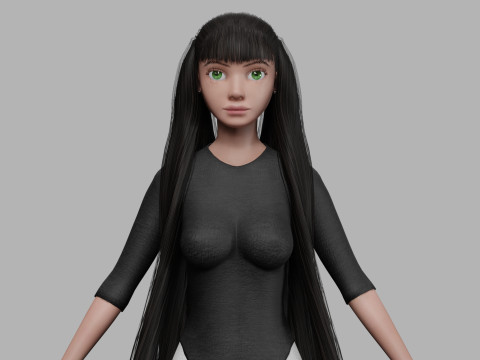 Basic cute woman V28601 Modelo 3D