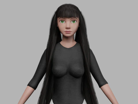 Femme mignonne de base V28601 Modèle 3D
