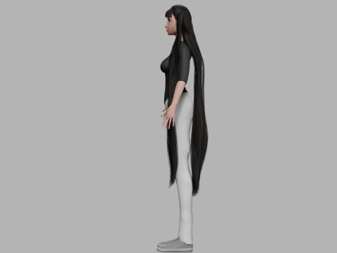 Basic cute woman V28601 3D Модель