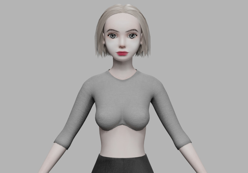 Basic sweet woman V25854 3D Модель .c4d .max .obj .3ds .fbx .stl .blend 