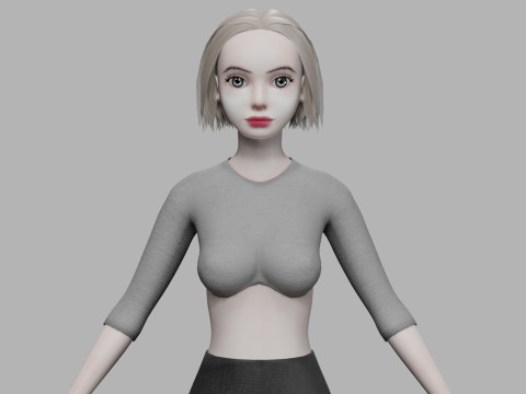 Basic sweet woman V25854 3D Model