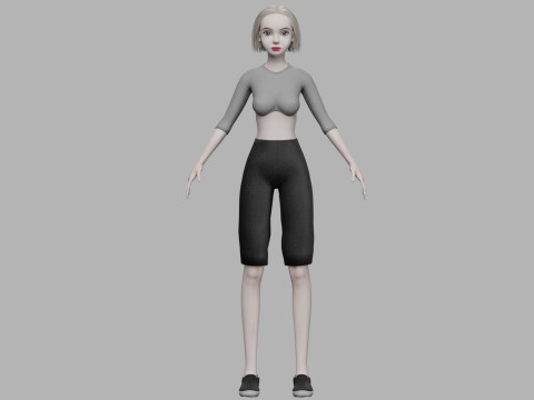 Basic sweet woman V25854 3D Модель