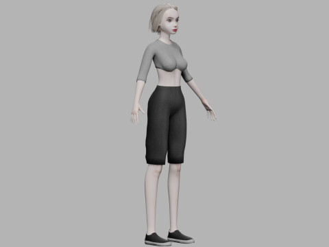 Basic sweet woman V25854 3D Модель