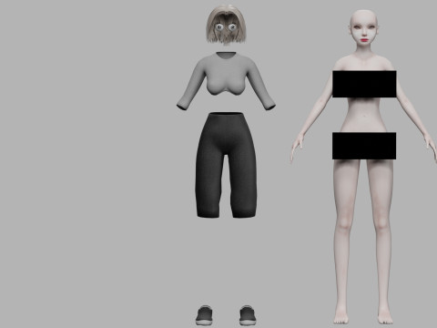 Basic sweet woman V25854 3D Модель
