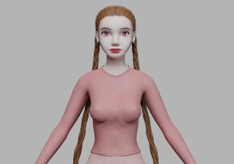 Basic teen woman V30675 Modèle 3D .c4d .max .obj .3ds .fbx .stl .blend 