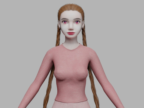 Basic teen woman V30675 3D Model