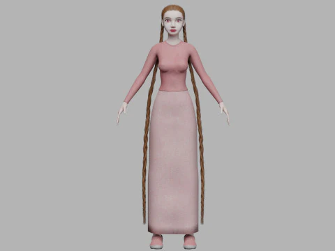 Mujer adolescente b&aacute;sica V30675 Modelo 3D