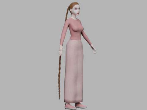 Mujer adolescente b&aacute;sica V30675 Modelo 3D