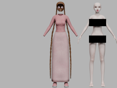 Basic teen woman V30675 Modèle 3D