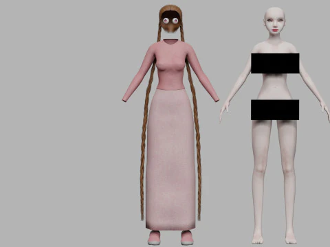 Mujer adolescente b&aacute;sica V30675 Modelo 3D