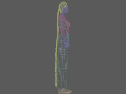 Mujer adolescente b&aacute;sica V30675 Modelo 3D