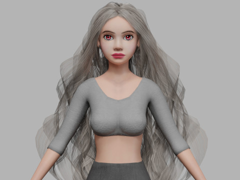 Basic young woman V34153 3D Model