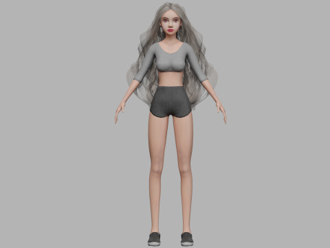 Basic young woman V34153 Modèle 3D