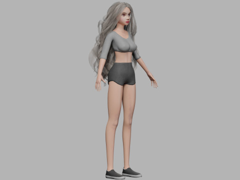 Basic young woman V34153 Modèle 3D