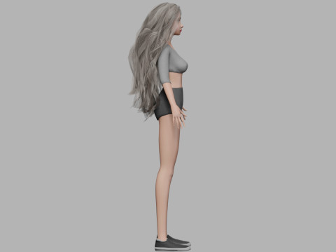 Basic young woman V34153 Modèle 3D