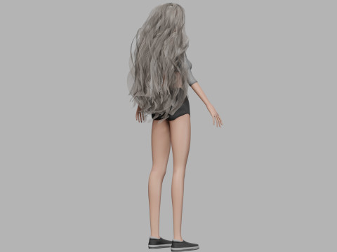Basic young woman V34153 Modèle 3D